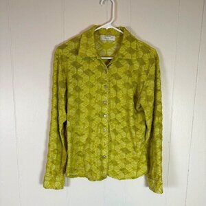 Vintage St. Bernard Clothing Women's Geometric Terry Cloth Shirt Size 12 FLAW